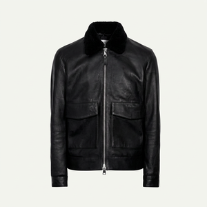 Men's Cowhide Leather <b>Aviator</b> <b>Jacket</b> Vintage Flight Bomber Warm <b>Shearling</b> OEM Sample Service Available Worldwide - Product Image 1