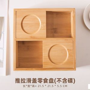 Boîte en bois de bambou de style japonais, rectangulaire, 5.5cm de haut, faite à la main pour l'emballage alimentaire, le stockage de bonbons et de pâtisseries - Product Image 3