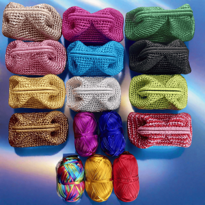 Borse da Sera Eleganti da <span class=keywords><strong>Donna</strong></span> in Crochet Metallico Durevole 2026, Borse Clutch Lavorate a Maglia Interamente a Mano - Product Image 5