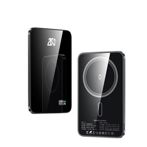 Cargador inalámbrico Power Bank de 10000 mAh, entrada tipo C, salida de 15 W, con pantalla LED, cuerpo de plástico negro, batería de estado sólido - Product Image 2