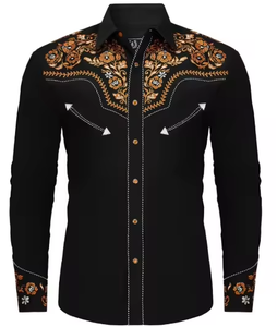 Nuova Moda 2026: Camicia da Uomo con Stampa 3D Western, Maniche Lunghe e Colletto, <span class=keywords><strong>Abbigliamento</strong></span> <span class=keywords><strong>Casual</strong></span> da Club e Streetwear - Product Image 2