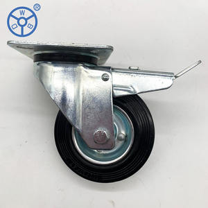 WBD 80mm-200mm Europäischer Typ schwarz/grau Gummi Hoch leistungs rolle Industrie räder 6 Zoll Lenk rolle drehbar - Product Image 2