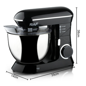 Robot culinaire multifonction RAF 1400W 3-en-1 avec bol en acier inoxydable de 8L, 6 vitesses, fonction Pulse et couvercle anti-éclaboussures - Product Image 2