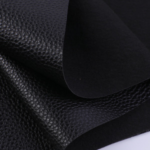 Litchi noir épais personnalisé 3D gaufré texture fendue Rexine matériau synthétique artificiel en similicuir pour canapé voiture sacs chaussure - Product Image 3