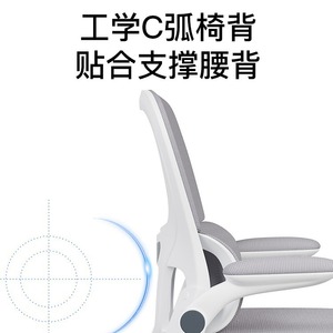 GCREATE Office Chair Mesh Ergonomic Bow Shape 102cm Height No Wheels For Office Use - Product Image 2