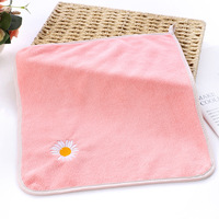 Serviette brodée en microfibres multicolores pour lavage de voiture et essuie-mains non pelucheux à séchage rapide