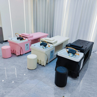 Fauteuil de lavage capillaire SPA moderne en similicuir pour salon de beauté et hôtel, avec fonction massage et traitement du cuir chevelu japonais
