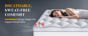 Surmatelas matelassé ultra-doux pour les maux <span class=keywords><strong>de</strong></span> dos, surmatelas confortable et moelleux avec côtés en maille respirante - Product Image 6