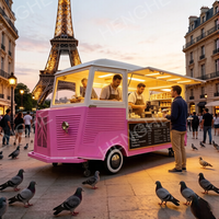 Camión de Comida Móvil Grande Citroën con Ventanas en Tres Lados que se Pueden Abrir Simultáneamente, Carrito de Venta de Souvenirs, Camión de Aperitivos