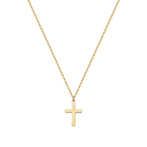 Delicado Collar con Colgante de Cruz de Acero Inoxidable Chapado en Oro de 18K, Diseño Minimalista y Simple para Hombres, Mujeres y Unisex, Regalo - Product Image 1