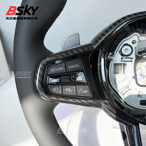 Volante in Pelle e Fibra di Carbonio Adatto per BMW CS, Compatibile con Serie F F10 F20 F30 F22 F15 F18 <span class=keywords><strong>G20</strong></span> G02 G06 F11 <span class=keywords><strong>G30</strong></span> - Product Image 5