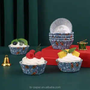 कारखाने कस्टम मुद्रित क्रिसमस कपकेक भोजन कागज लाइनर केक उपकरण मोल्ड सजावट