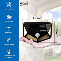 Étanche IP67 meilleur extérieur arrière-cour jardin escalier solaire alimenté 4 côtés éclairage applique murale 100LED capteur de mouvement Led lumière solaire