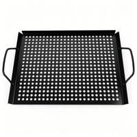Accessoires de cuisine BBQ professionnels, poêle à griller en acier inoxydable durable, grande taille, à trois côtés, avec bords pliés