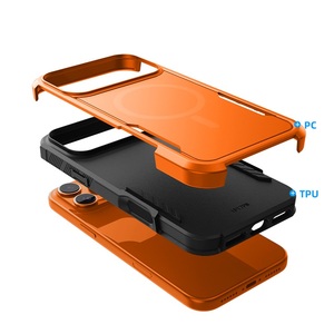 Coque de téléphone magnétique orange personnalisée pour iPhone 18 16 17 Pro Max, étui de protection antichoc pour téléphone portable - Product Image 5