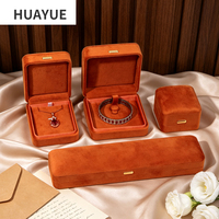 Huayue Factory Wholesale Custom Luxury Octagonal Ring Pendant Necklace Earrings Box Velvet Jewelry Packaging Box Set