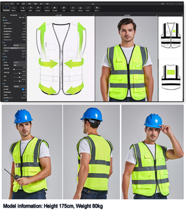 Xzl biểu tượng tùy chỉnh khả năng hiển thị cao ngoài trời an toàn vest bền vật liệu thoáng khí không thấm nước độ sáng cao phản chiếu cho đêm - Product Image 2