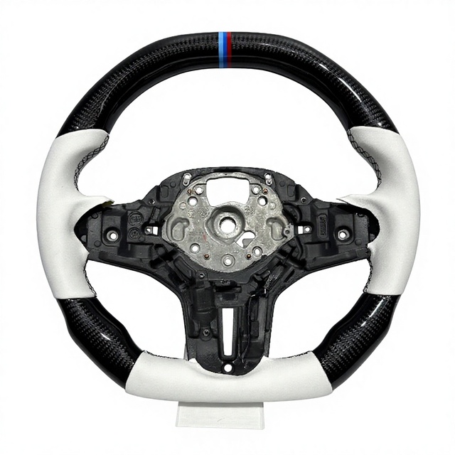 Factory Custom Direct Sale Black Carbon Fiber White Leather Sports Steering Wheel for BMW G20 G21 G22 G23 G26 G80