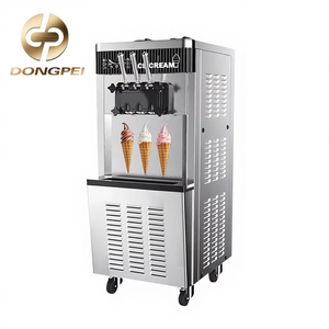 Máquina de helados Industrial Eléctrica de pie de 16 ~ 25L/H, máquina de helados suaves congelados de tres cabezales para Bar, té, cafetería - Product Image 1
