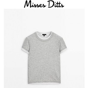 <span class=keywords><strong>T</strong></span>-<span class=keywords><strong>shirt</strong></span> à manches courtes et col rond en lyocell <span class=keywords><strong>gris</strong></span>, style décontracté et simple, coupe ajustée, nouvelle collection 2025 pour femmes MD - Product Image 3