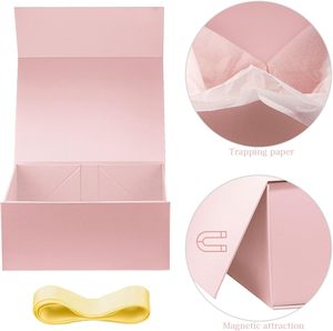 Boîte cadeau <span class=keywords><strong>rose</strong></span>, avec ruban pour cadeaux, fermeture magnétique, emballage cadeau pour anniversaire, Saint-Valentin, fête des mères, anniversaire de mariage - Product Image 5