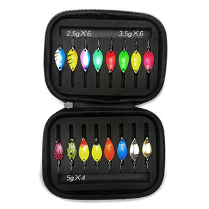 Mini cuillère à truite Spinner artificiel clignotant leurre de pêche pour les espèces cibles de bar pêche en eau salée et en lac avec boîte de rangement - Product Image 2