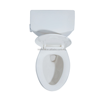 WC à deux pièces pour handicapés, à hauteur allongée et facile d'accès, conforme ADA, blanc, avec chasse d'eau à bouton latéral, anneau de cire, 0,92-1,28 GPF