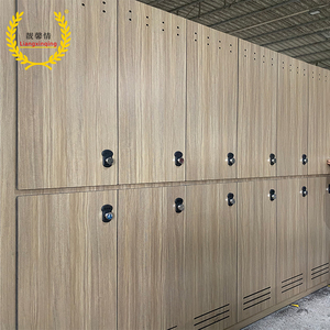 Armoire de rangement commerciale sur mesure avec serrure électronique, design moderne et décoratif pour bureaux, aéroports, villas de golf, 2 compartiments compacts - Product Image 1