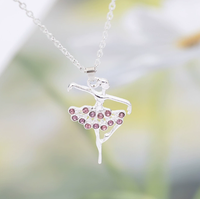 Nouveau Collier de Danseuse en Acier Inoxydable pour Filles, Pendentif Ballerine en Strass, Vente en Gros 2026