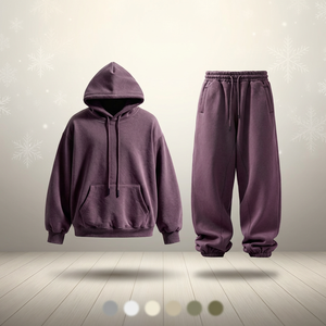 Tuta con Cappuccio Personalizzata, Nuova Collezione Primavera, 51% Cotone 49% Poliestere, Peso del Tessuto 340g, Traspirante, Unisex, Felpa e Pantaloni per <span class=keywords><strong>Uomo</strong></span> - Product Image 1