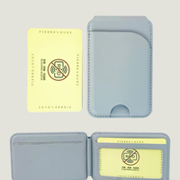 Ponsel dengan Dudukan Logam Dompet Kartu Magnetik Kulit PU Sarung Kartu Lepas Pasang Anti-magnetik