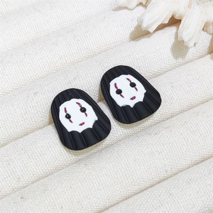 เครื่องประดับที่น่ารัก2025 faceless ผู้ชายอินเทรนด์ผู้หญิงต่างหูชุบเงินต่างหูการ์ตูนอะนิเมะ <span class=keywords><strong>kaonashi</strong></span> สำหรับของขวัญเด็กผู้หญิง - Product Image 1