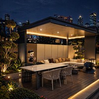 Pavillon de jardin en aluminium robuste pour espaces publics, résistant à la corrosion et au vent, design moderne et luxueux