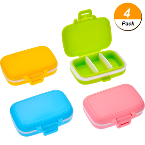 Boîte à pilules rectangulaire portable multifonctionnelle anti-poussière en PP avec compartiments indépendants et verrou de sécurité - Product Image 3