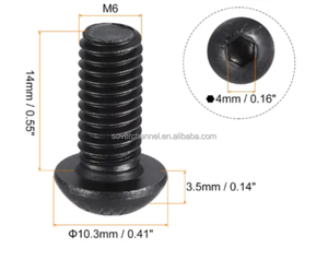 M5 ISO7380 Grado 10,9 Acero al carbono <span class=keywords><strong>Allen</strong></span> Drive Tornillos de cabeza hexagonal 10mm de longitud Pernos de cabeza de botón Óxido negro Latón Plano Din - Product Image 1