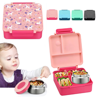 Ensemble de boîtes à lunch pour enfants, boîte à lunch bento en PP sans BPA, étanche, avec récipient thermique, logo personnalisé