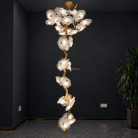Lustre moderne en cuivre, taille/couleur/design personnalisables, pour villa, salon, escalier, hall d'hôtel, éclairage