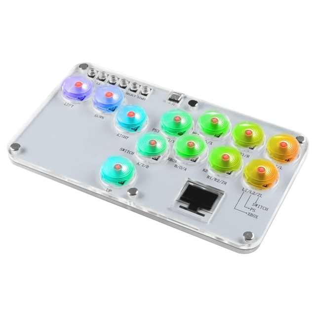 Arcade Stick 12Keys All-Button Mini Fighting Game Arcade Stick Leverless Controller Fight Sticks for PS3/PS4/PC/Switch