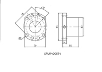 Écrou à billes SFNUL4005T4 - Série à rotation gauche, roulement à écrou unique. Rail de guidage linéaire CNC chinois de haute précision avec vis à billes.