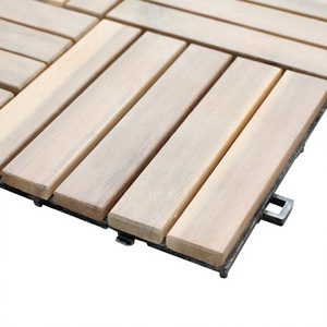 SMARTWOOD Eco-Friendly Wood Plastic Composite Acacia <b>Deck</b> Tile Modern Anti-Slip Moisture Proof Interlocking Outdoor Flooring - Product Image 1