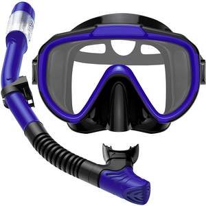 Juego de máscara de snorkel para adultos con gafas de buceo de vidrio templado antivaho y snorkel transpirable para natación y buceo - Product Image 3