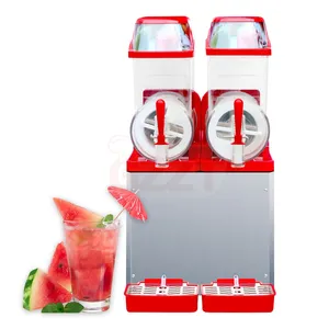 24L çift tanklar 110V 220V ticari dondurulmuş içecek Slush Slushy yapma makinesi Smoothie makinesi elektrikli kar eritme makinesi