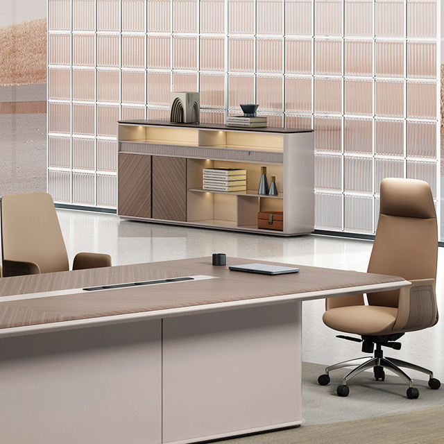 Luxury Modern Office Credenza Low Sideboard Cabinet with Multi-Use Compartments