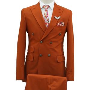 Trajes de Hombre Azul Marino, Naranja y Rosa, de Doble Botonadura, <span class=keywords><strong>2</strong></span> Piezas, Hechos a Medida, Chaqueta + Pantalón, Trajes Formales de Boda, Esmoquin Ajustado, Blazer para Graduación - Product Image 2