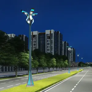 Yüksek kaliteli döküm alüminyum 4-Light lüks bahçe fener direği açık peyzaj geleneksel sokak lambası