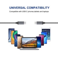 Fábrica Nylon Trenzado Tipo-c 20V 3a Pd Cable de carga rápida Usb C Auf Usb C Kabel 60W 3m
