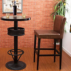 Đồ Nội Thất Câu Lạc Bộ Đêm Giá Rẻ Bán Buôn Thanh Tròn Bằng Mdf Chân Đen Chiều Cao Chân Kim Loại Bàn Quán Rượu Obsidian - Product Image 3