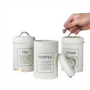Luxury Metal Kitchen <b>Canisters</b> Set-Eco-Friendly Food Storage Containers for Sugar <b>Tea</b> Coffee & Spice - Product Image 3
