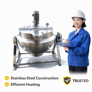 เครื่องผสมอาหารอุตสาหกรรมแบบอัตโนมัติ เตาแก๊สพร้อมเครื่องกวนสำหรับทำซอสพริกแบบมีแจ็คเก็ต - Product Image 1