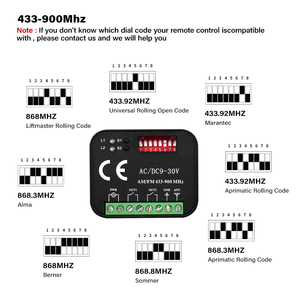 Universal 300-868MHz Receptor 2CH 9-30V Módulo de relé Puerta de garaje <span class=keywords><strong>Control</strong></span> remoto 433,92 MHz 868MHz - Product Image 6